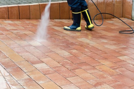 Brick driveway washing